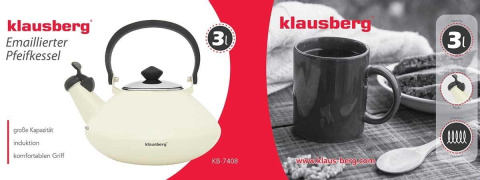 CZAJNIK STALOWY 3.0L KREMOWY KLAUSBERG KB-7408 CZAJNIK STALOWY 3.0L KREMOWY KLAUSBERG KB-7408
