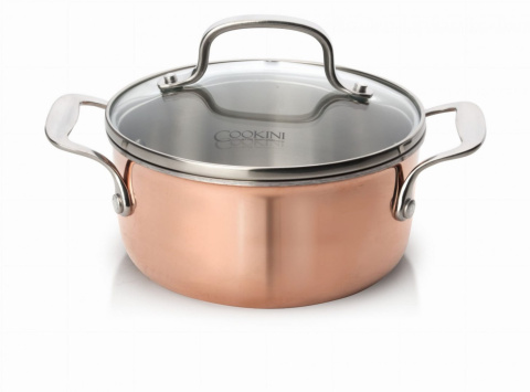 GARNEK ZE STALI NIERDZEWNEJ Z POKRYWKĄ 16cm 1.5L MIEDZIANY COOKINI HTXA4665 GARNEK ZE STALI NIERDZEWNEJ Z POKRYWKĄ 16cm 1.5L MIEDZIANY COOKINI HTXA4665