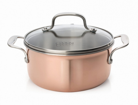 GARNEK ZE STALI NIERDZEWNEJ Z POKRYWKĄ 18cm 2.2L MIEDZIANY COOKINI HTXA4672 GARNEK ZE STALI NIERDZEWNEJ Z POKRYWKĄ 18cm 2.2L MIEDZIANY COOKINI HTXA4672