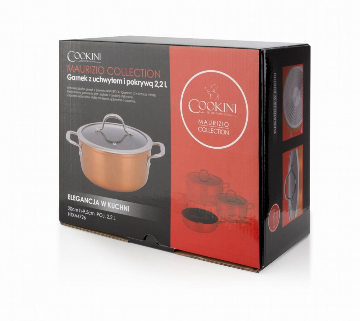 GARNEK ZE STALI NIERDZEWNEJ Z POKRYWKĄ 20cm 2.2L MIEDZIANY COOKINI HTXA4726 GARNEK ZE STALI NIERDZEWNEJ Z POKRYWKĄ 20cm 2.2L MIEDZIANY COOKINI HTXA4726