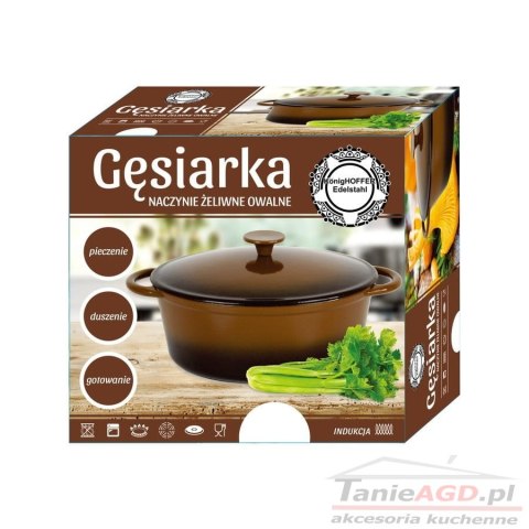 BRYTFANNA / GĘSIARKA ŻELIWNA EMALIOWANA 4.0L BRĄZOWA KONIGHOFFER KG-7283 BRYTFANNA / GĘSIARKA ŻELIWNA EMALIOWANA 4.0L BRĄZOWA KONIGHOFFER KG-7283