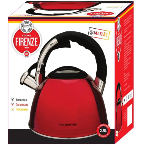 CZAJNIK STALOWY LAKIEROWANY KONIGHOFFER FIRENZE 2,5L KG-1128 CZAJNIK STALOWY LAKIEROWANY KONIGHOFFER FIRENZE 2,5L KG-1128