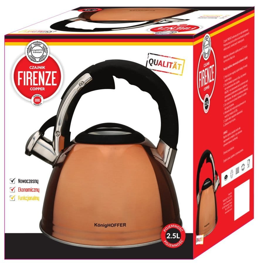 CZAJNIK STALOWY LAKIEROWANY KONIGHOFFER FIRENZE 2,5L KG-1135 CZAJNIK STALOWY LAKIEROWANY KONIGHOFFER FIRENZE 2,5L KG-1135