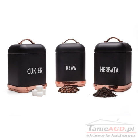 KOMPLET 3 POJEMNIKÓW KAWA/HERBATA/CUKIER STARKE PRO HARPER 6055 KOMPLET 3 POJEMNIKÓW KAWA/HERBATA/CUKIER STARKE PRO HARPER 6055