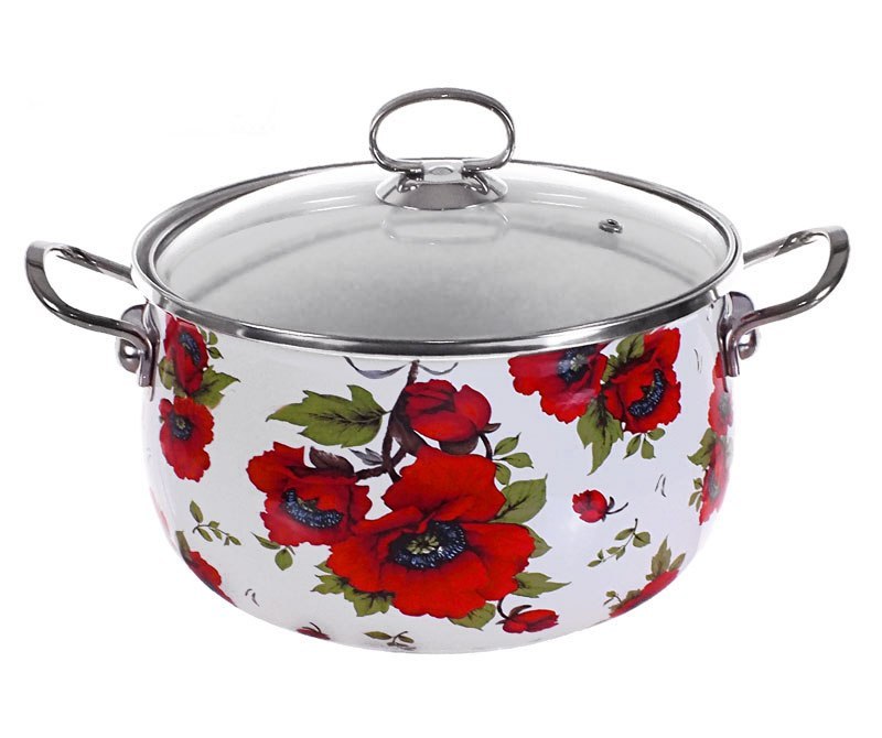 GARNKI EMALIOWANE 7 EL. EDEL HOFF POPPY EH-7053-R GARNKI EMALIOWANE 7 EL. EDEL HOFF POPPY EH-7053-R