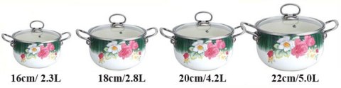 GARNKI EMALIOWANE 8 EL. EDEL HOFF ROSE EH-7060-G / 7062 GARNKI EMALIOWANE 8 EL. EDEL HOFF ROSE EH-7060-G / 7062