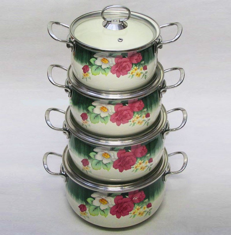 GARNKI EMALIOWANE 8 EL. EDEL HOFF ROSE EH-7060-G / 7062 GARNKI EMALIOWANE 8 EL. EDEL HOFF ROSE EH-7060-G / 7062