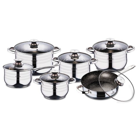 ZESTAW GARNKÓW ZE STALI NIERDZ. 12 EL. BLAUMANN GOURMET LINE BL-3167 ZESTAW GARNKÓW ZE STALI NIERDZ. 12 EL. BLAUMANN GOURMET LINE BL-3167