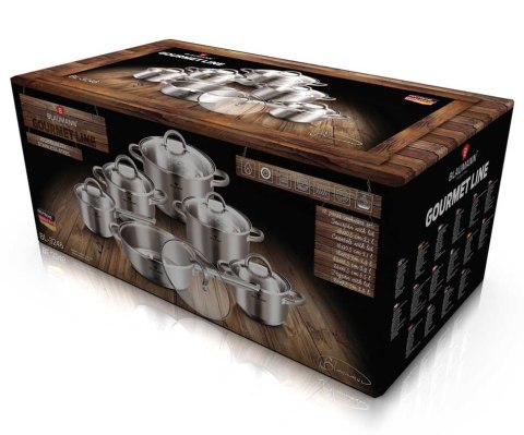ZESTAW GARNKÓW ZE STALI NIERDZ. 12 EL. BLAUMANN GOURMET LINE BL-3246 ZESTAW GARNKÓW ZE STALI NIERDZ. 12 EL. BLAUMANN GOURMET LINE BL-3246