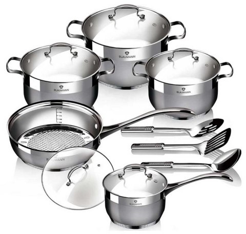 ZESTAW GARNKÓW ZE STALI NIERDZ. 13 EL. BLAUMANN GOURMET LINE BL-3196 ZESTAW GARNKÓW ZE STALI NIERDZ. 13 EL. BLAUMANN GOURMET LINE BL-3196