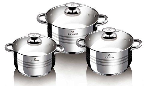ZESTAW GARNKÓW ZE STALI NIERDZ. 6 EL. BLAUMANN GOURMET LINE BL-3160 ZESTAW GARNKÓW ZE STALI NIERDZ. 6 EL. BLAUMANN GOURMET LINE BL-3160