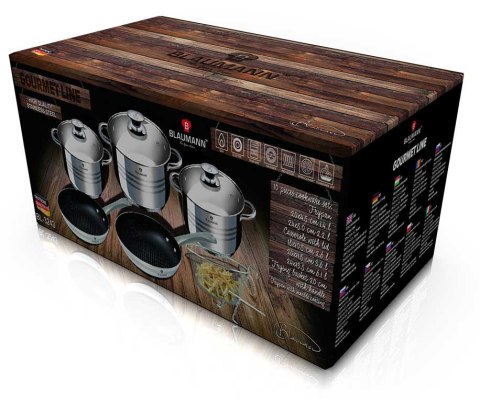 ZESTAW GARNKÓW ZE STALI NIERDZ. 9 EL. BLAUMANN GOURMET LINE BL-3243 ZESTAW GARNKÓW ZE STALI NIERDZ. 9 EL. BLAUMANN GOURMET LINE BL-3243