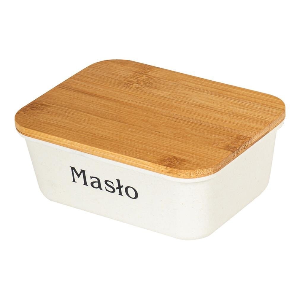 CHLEBAK Z DESKĄ BAMBUSOWĄ + MASELNICA BEŻOWY ORION 152428 CHLEBAK Z DESKĄ BAMBUSOWĄ + MASELNICA BEŻOWY ORION 152428