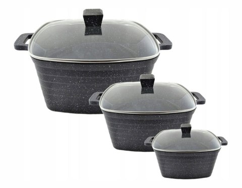 GARNKI KWADRATOWE 6 EL. GRANITOWE BRUNBESTE BB-1951 GARNKI KWADRATOWE 6 EL. GRANITOWE BRUNBESTE BB-1951
