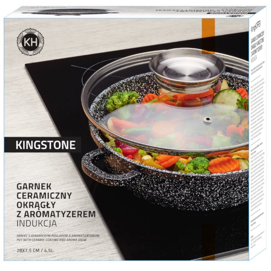 GARNEK CERAMICZNY 4.5L 28cm AROMA KNOB KonigHOFFER KINGSTONE KG-9317 GARNEK CERAMICZNY 4.5L 28cm AROMA KNOB KonigHOFFER KINGSTONE KG-9317