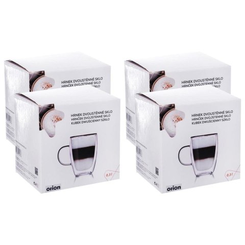 KOMPLET 4 SZKLANEK TERMICZNYCH Z PODWÓJNĄ ŚCIANKĄ DO KAWY 300ml ORION 127202-SET KOMPLET 4 SZKLANEK TERMICZNYCH Z PODWÓJNĄ ŚCIANKĄ DO KAWY 300ml ORION 127202-SET