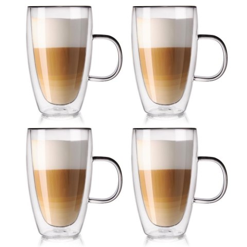 KOMPLET 4 SZKLANEK TERMICZNYCH Z PODWÓJNĄ ŚCIANKĄ DO LATTE 430ml ORION 127204-SET KOMPLET 4 SZKLANEK TERMICZNYCH Z PODWÓJNĄ ŚCIANKĄ DO LATTE 430ml ORION 127204-SET