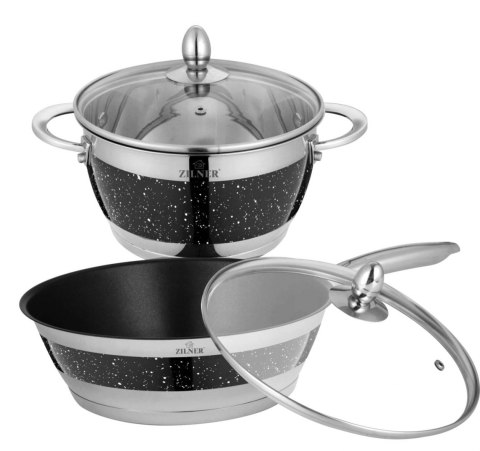 GARNKI ELEGANCE BLACK 12 EL. ZILNER ZL-8105 MARBLE GARNKI ELEGANCE BLACK 12 EL. ZILNER ZL-8105 MARBLE
