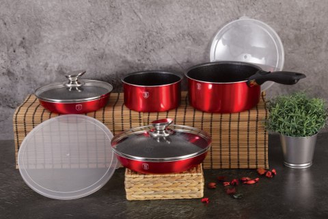 KOMPLET GARNKÓW 9-EL. CLICK & COOK BERLINGER HAUS METALLIC LINE BURGUNDY BH-6145 KOMPLET GARNKÓW 9-EL. CLICK & COOK BERLINGER HAUS METALLIC LINE BURGUNDY BH-6145