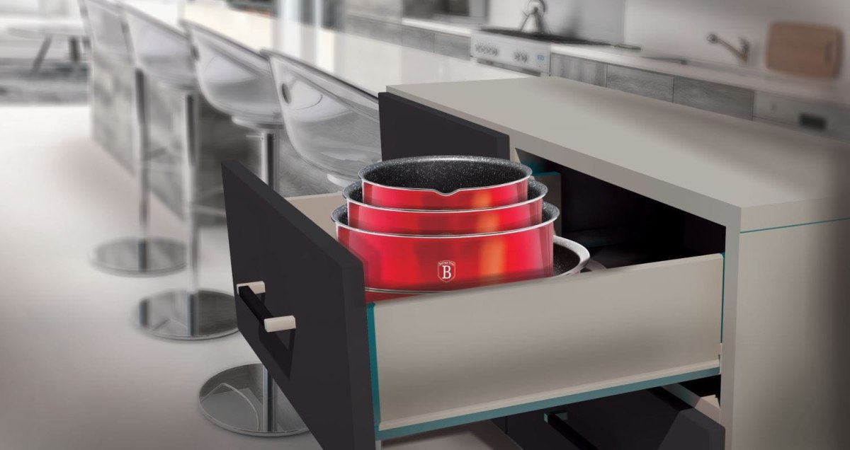 KOMPLET GARNKÓW 9-EL. CLICK & COOK BERLINGER HAUS METALLIC LINE BURGUNDY BH-6145 KOMPLET GARNKÓW 9-EL. CLICK & COOK BERLINGER HAUS METALLIC LINE BURGUNDY BH-6145
