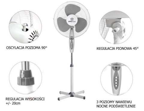 2 x WENTYLATOR PODŁOGOWY KINGCOOL 40cm 40W KC-2124 2 x WENTYLATOR PODŁOGOWY KINGCOOL 40cm 40W KC-2124