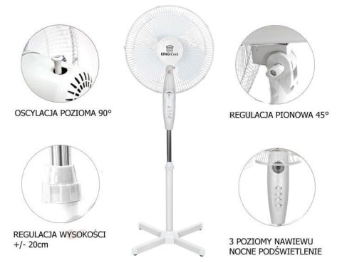 2 x WENTYLATOR PODŁOGOWY KINGCOOL 40cm 40W KC-2124 2 x WENTYLATOR PODŁOGOWY KINGCOOL 40cm 40W KC-2124
