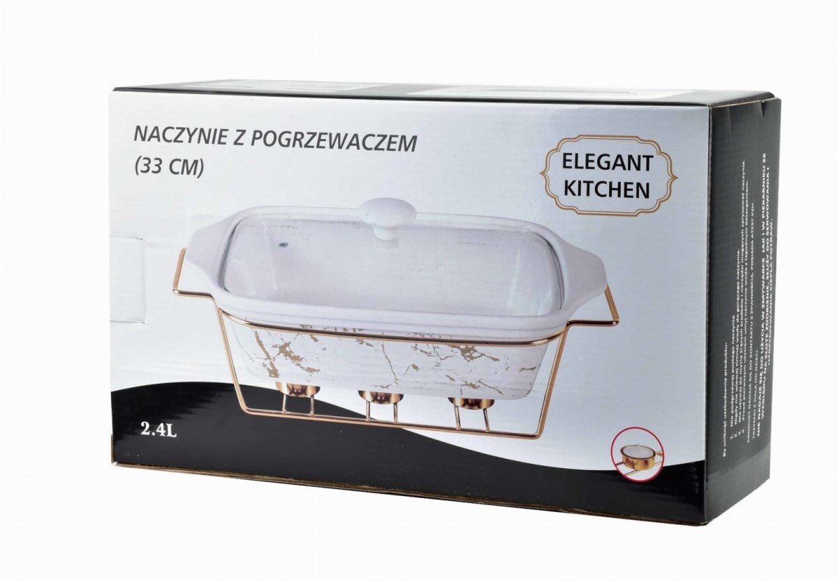 CERAMICZNE NACZYNIE ŻAROODPORNE Z PODGRZEWACZEM 34cm 2.4L MARMUR MONDEX HTN8943 CERAMICZNE NACZYNIE ŻAROODPORNE Z PODGRZEWACZEM 34cm 2.4L MARMUR MONDEX HTN8943