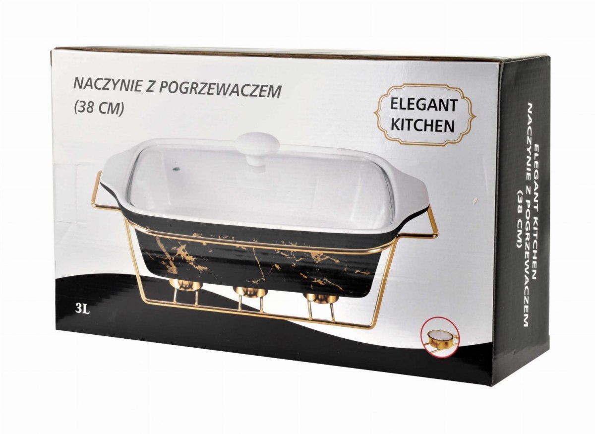 CERAMICZNE NACZYNIE ŻAROODPORNE Z PODGRZEWACZEM 38.5cm 3.0L MARMUR MONDEX HTN8974 CERAMICZNE NACZYNIE ŻAROODPORNE Z PODGRZEWACZEM 38.5cm 3.0L MARMUR MONDEX HTN8974
