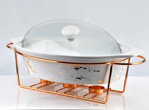 CERAMICZNE NACZYNIE ŻAROODPORNE Z PODGRZEWACZEM 38cm 2.6L MARMUR MONDEX HTN8998 CERAMICZNE NACZYNIE ŻAROODPORNE Z PODGRZEWACZEM 38cm 2.6L MARMUR MONDEX HTN8998