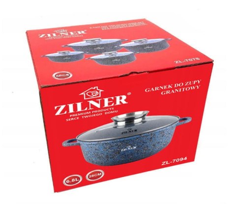 GARNEK MARMUROWY 6.8L / 28cm ZILNER BLUE ZL-7094 GARNEK MARMUROWY 6.8L / 28cm ZILNER BLUE ZL-7094