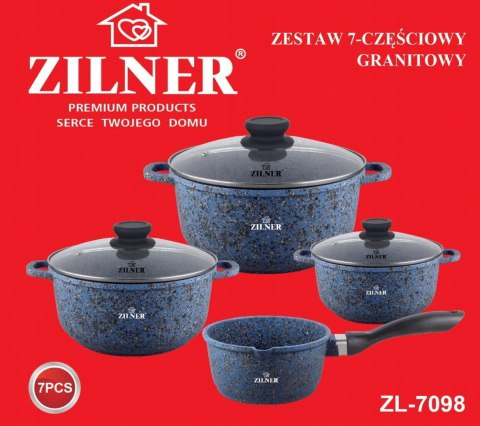 GARNKI MARMUROWE 7 EL. ZILNER BLUE ZL-7098 GARNKI MARMUROWE 7 EL. ZILNER BLUE ZL-7098