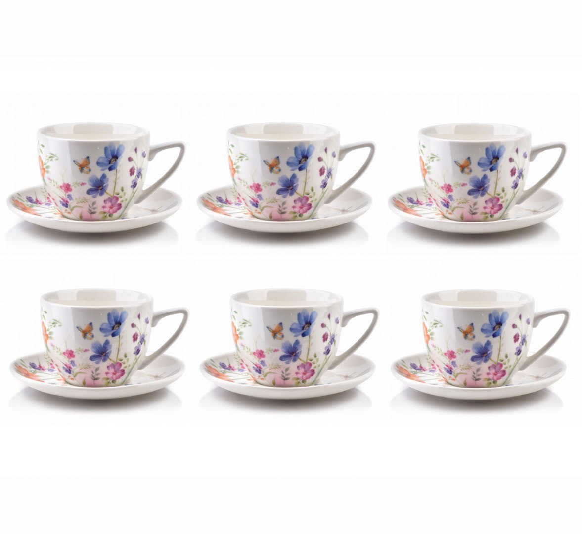 KOMPLET 6 FILIŻANEK PORCELANOWYCH ZE SPODKAMI 250ml AYLA MONDEX HTTC1851 KOMPLET 6 FILIŻANEK PORCELANOWYCH ZE SPODKAMI 250ml AYLA MONDEX HTTC1851