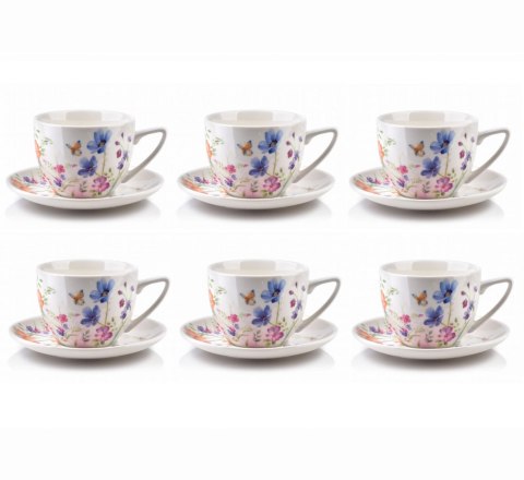 KOMPLET 6 FILIŻANEK PORCELANOWYCH ZE SPODKAMI 250ml AYLA MONDEX HTTC1851 KOMPLET 6 FILIŻANEK PORCELANOWYCH ZE SPODKAMI 250ml AYLA MONDEX HTTC1851
