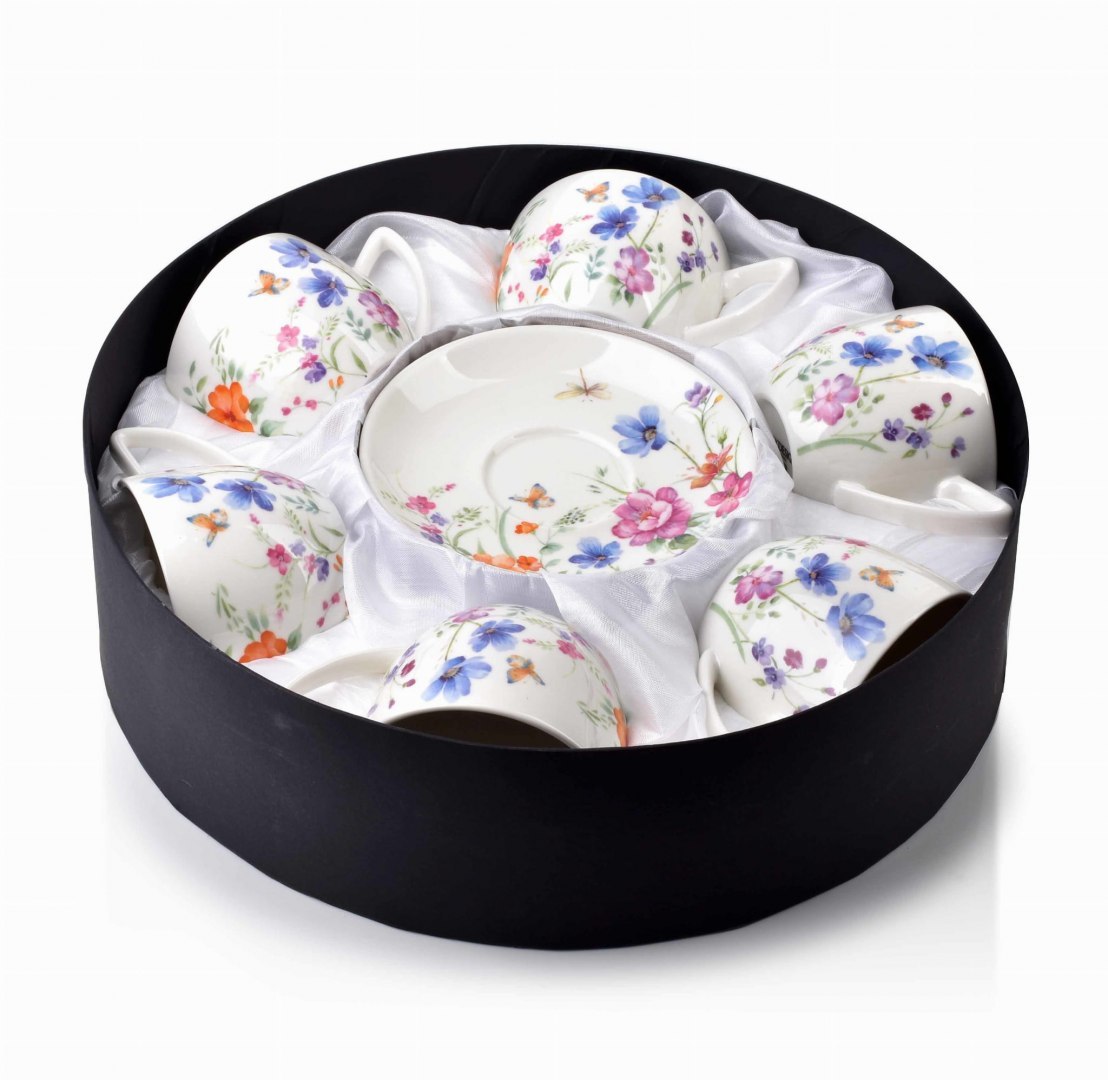 KOMPLET 6 FILIŻANEK PORCELANOWYCH ZE SPODKAMI 250ml AYLA MONDEX HTTC1851 KOMPLET 6 FILIŻANEK PORCELANOWYCH ZE SPODKAMI 250ml AYLA MONDEX HTTC1851