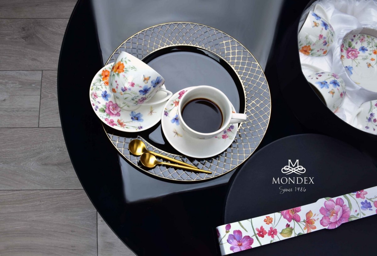 KOMPLET 6 FILIŻANEK PORCELANOWYCH ZE SPODKAMI 250ml AYLA MONDEX HTTC1851 KOMPLET 6 FILIŻANEK PORCELANOWYCH ZE SPODKAMI 250ml AYLA MONDEX HTTC1851