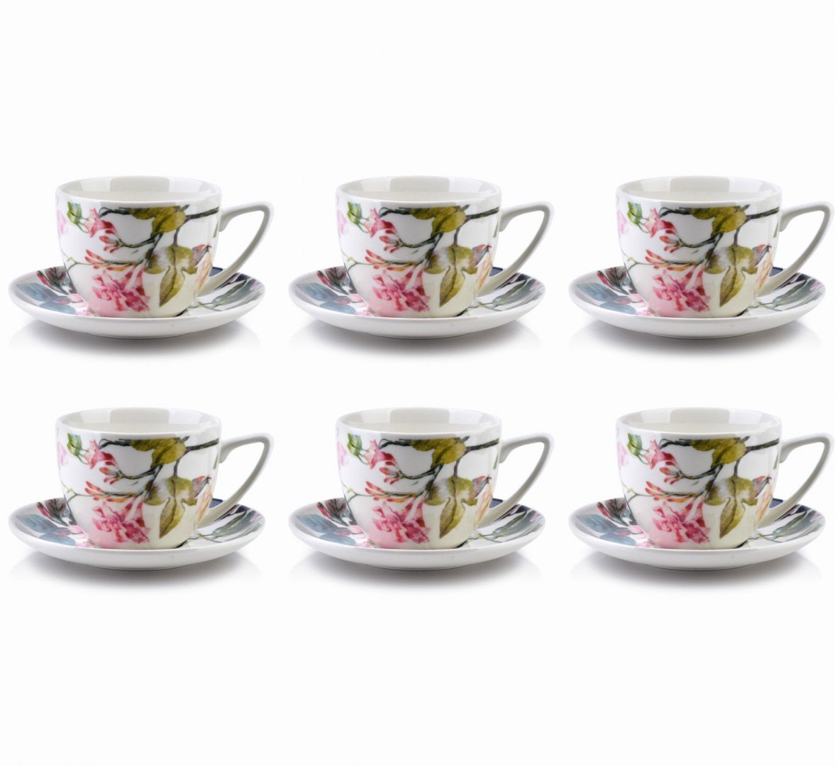 KOMPLET 6 FILIŻANEK PORCELANOWYCH ZE SPODKAMI 250ml AYLA MONDEX HTTC1882 KOMPLET 6 FILIŻANEK PORCELANOWYCH ZE SPODKAMI 250ml AYLA MONDEX HTTC1882