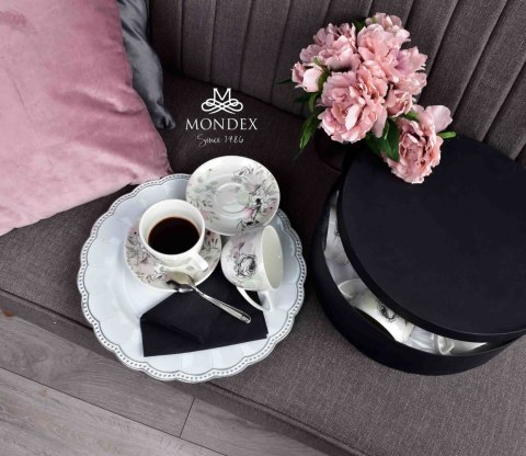 KOMPLET 6 FILIŻANEK PORCELANOWYCH ZE SPODKAMI 250ml AYLA MONDEX HTTC1899 KOMPLET 6 FILIŻANEK PORCELANOWYCH ZE SPODKAMI 250ml AYLA MONDEX HTTC1899