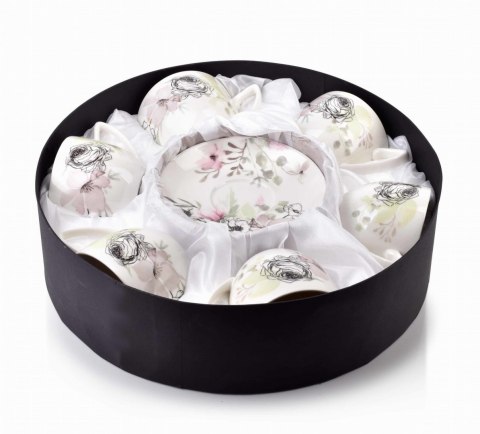 KOMPLET 6 FILIŻANEK PORCELANOWYCH ZE SPODKAMI 250ml AYLA MONDEX HTTC1899 KOMPLET 6 FILIŻANEK PORCELANOWYCH ZE SPODKAMI 250ml AYLA MONDEX HTTC1899