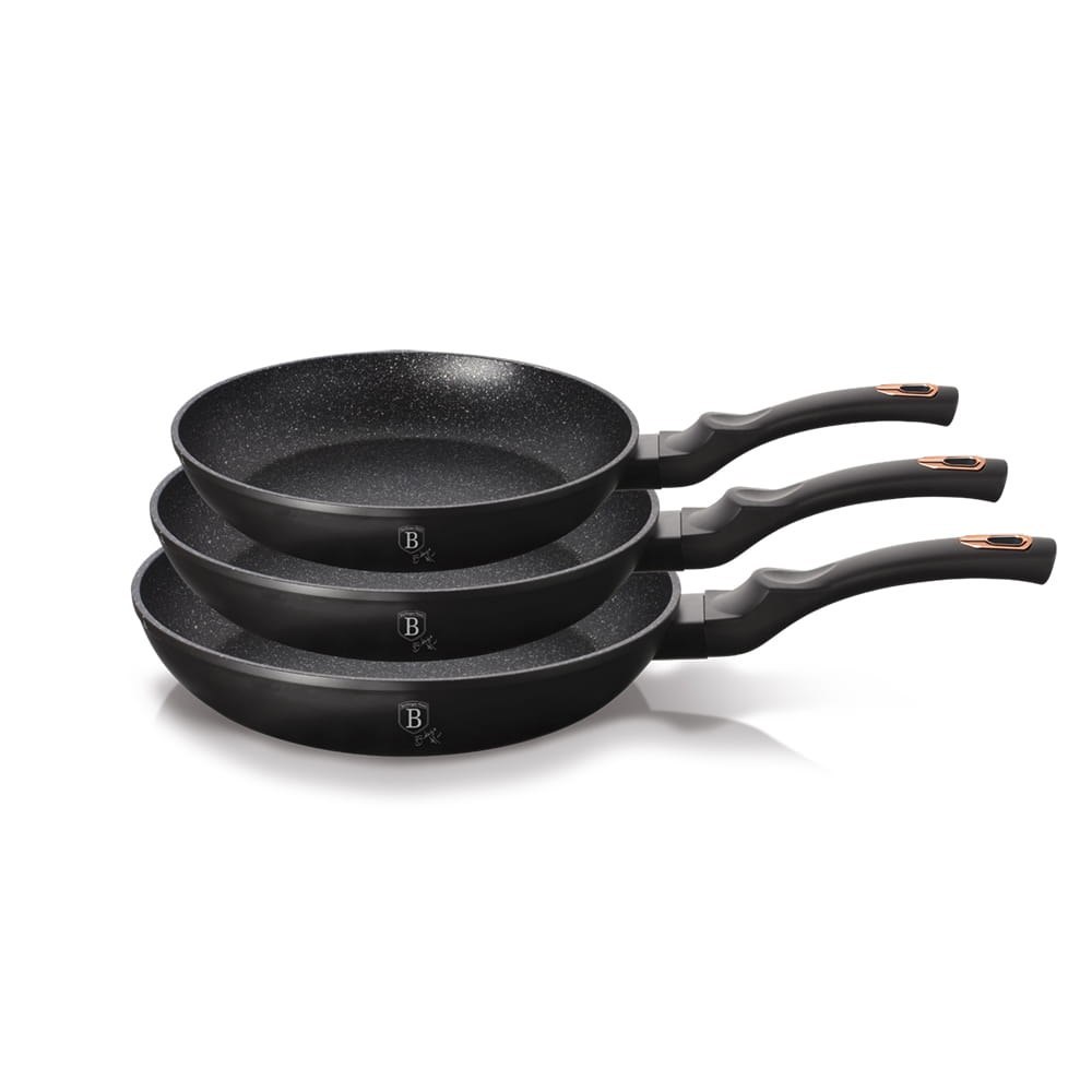 ZESTAW PATELNI 3-EL. 20/24/28cm BERLINGER HAUS BLACK ROSE BH-6158 ZESTAW PATELNI 3-EL. 20/24/28cm BERLINGER HAUS BLACK ROSE BH-6158