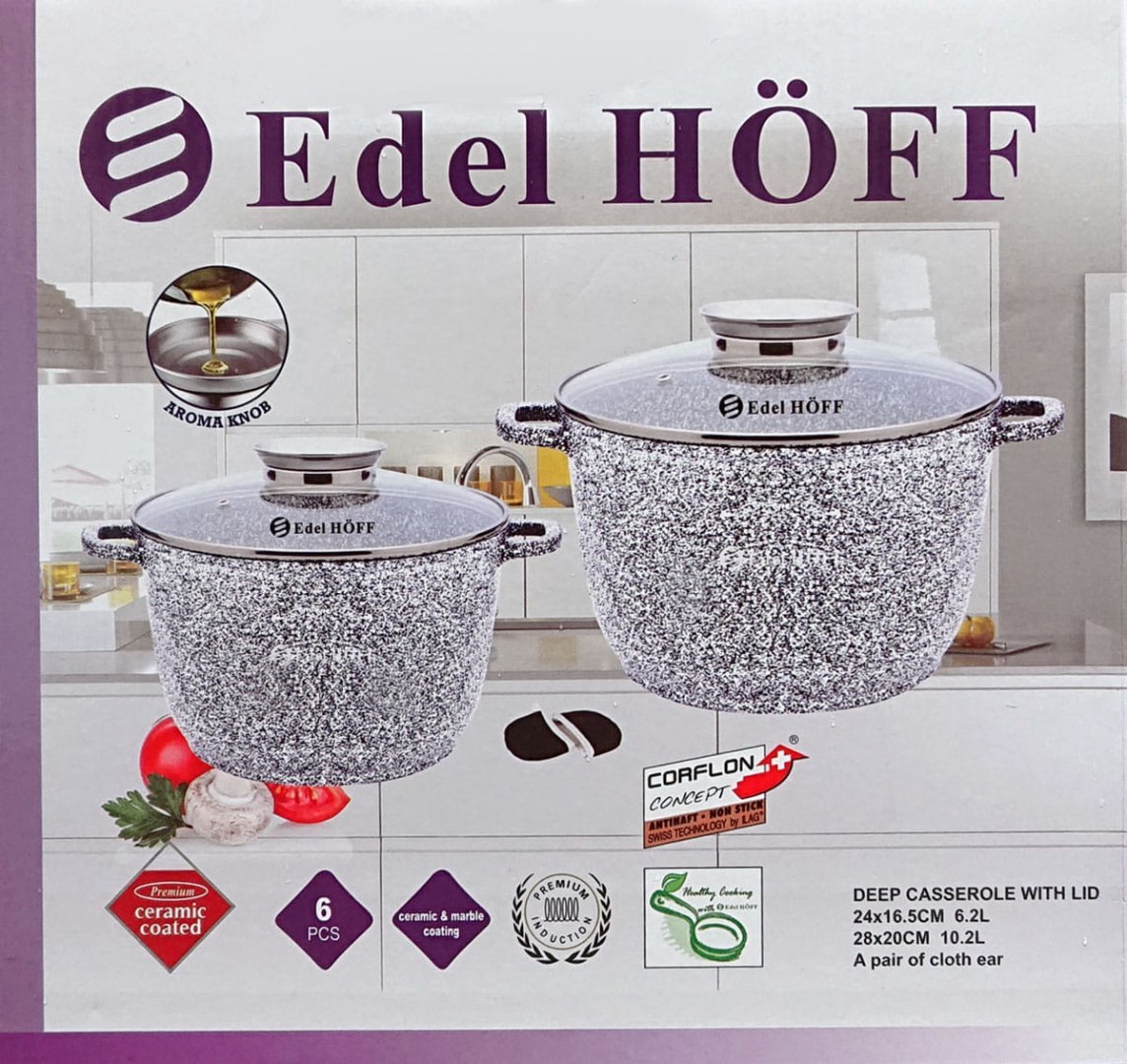 ZESTAW 2 GARNKÓW MARMUROWYCH 10L + 6.2L WYSOKI EDEL HOFF EH-7697 ZESTAW 2 GARNKÓW MARMUROWYCH 10L + 6.2L WYSOKI EDEL HOFF EH-7697