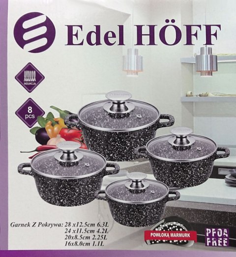 ZESTAW 4 GARNKÓW MARMUROWYCH 1,1 / 2,2 / 4,2 / 6.3L EDEL HOFF EH-7684 ZESTAW 4 GARNKÓW MARMUROWYCH 1,1 / 2,2 / 4,2 / 6.3L EDEL HOFF EH-7684