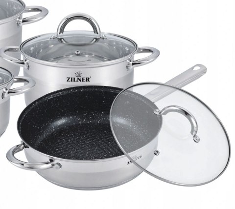 ZESTAW GARNKÓW STALOWYCH 12 ELE ZILNER ZL-8108 ZESTAW GARNKÓW STALOWYCH 12 ELE ZILNER ZL-8108