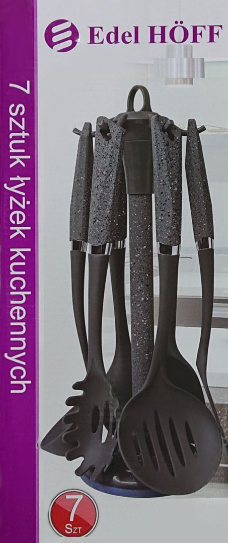 ZESTAW PRZYBORÓW KUCHENNYCH 7 EL. NYLON EDEL HOFF EH-8002-GU ZESTAW PRZYBORÓW KUCHENNYCH 7 EL. NYLON EDEL HOFF EH-8002-GU
