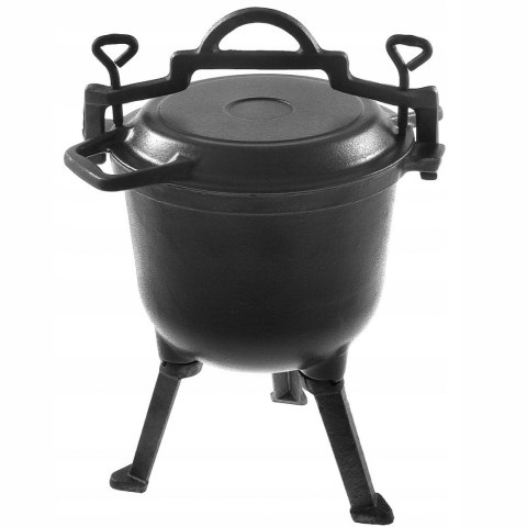 KOCIOŁEK ŻELIWNY MYŚLIWSKI 8L EMALIOWANY Z PATELNIĄ GRILLOWĄ ROSSNER MK-204 KOCIOŁEK ŻELIWNY MYŚLIWSKI 8L EMALIOWANY Z PATELNIĄ GRILLOWĄ ROSSNER MK-204