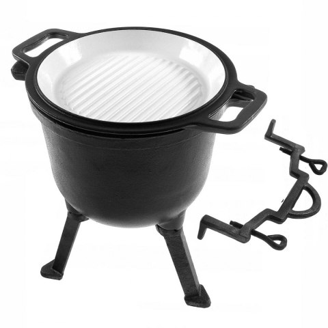 KOCIOŁEK ŻELIWNY MYŚLIWSKI 8L EMALIOWANY Z PATELNIĄ GRILLOWĄ ROSSNER MK-204 KOCIOŁEK ŻELIWNY MYŚLIWSKI 8L EMALIOWANY Z PATELNIĄ GRILLOWĄ ROSSNER MK-204