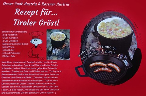 KOCIOŁEK ŻELIWNY MYŚLIWSKI 8L EMALIOWANY Z PATELNIĄ GRILLOWĄ ROSSNER MK-204 KOCIOŁEK ŻELIWNY MYŚLIWSKI 8L EMALIOWANY Z PATELNIĄ GRILLOWĄ ROSSNER MK-204