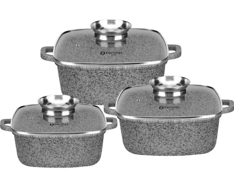 ZESTAW 3 BRYTFANN GARNKÓW 2,5 / 4,5 / 7.1L EDEL HOFF STONETEC EH-7712 ZESTAW 3 BRYTFANN GARNKÓW 2,5 / 4,5 / 7.1L EDEL HOFF STONETEC EH-7712