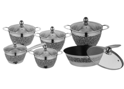 ZESTAW GARNKÓW ELEGANCE GREY 12 EL. ZILNER ZL-8114 MARBLE ZESTAW GARNKÓW ELEGANCE GREY 12 EL. ZILNER ZL-8114 MARBLE