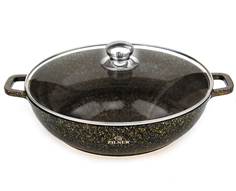 GARNEK MARMUROWY WOK 5.5L 32cm ZILNER GOLD ZL-7211 GARNEK MARMUROWY WOK 5.5L 32cm ZILNER GOLD ZL-7211