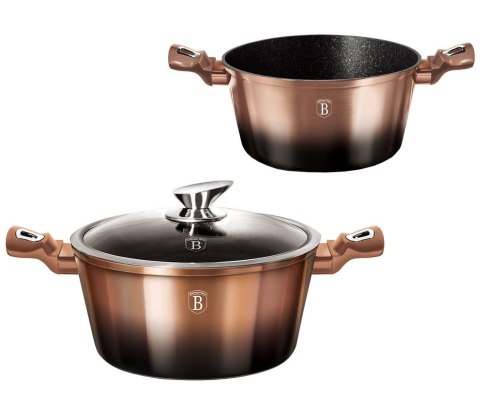 GARNEK Z POWŁOKĄ GRANITOWĄ 4.1L 24cm BERLINGER HAUS ROSE GOLD NOIR BH-1895 GARNEK Z POWŁOKĄ GRANITOWĄ 4.1L 24cm BERLINGER HAUS ROSE GOLD NOIR BH-1895